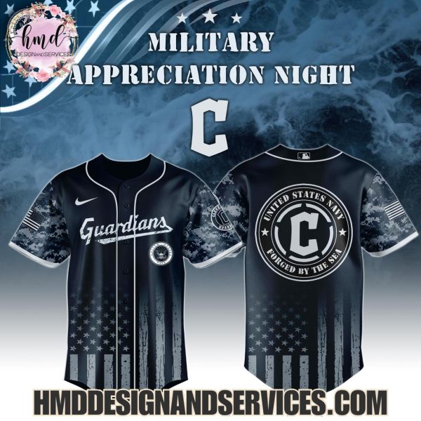 2025 Cleveland Guardians  United States Navy Forged By The Sea Military Appreciation Night 2025 Limited Edition Baseball Jersey