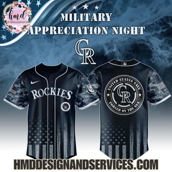 2025 Colorado Rockies  United States Navy Forged By The Sea Military Appreciation Night 2025 Limited Edition Baseball Jersey