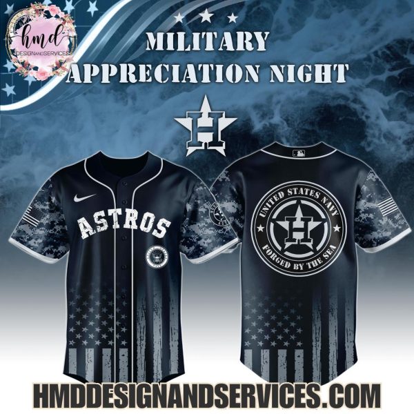 2025 Houston Astros  United States Navy Forged By The Sea Military Appreciation Night 2025 Limited Edition Baseball Jersey