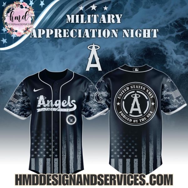 2025 Los Angeles Angels  United States Navy Forged By The Sea Military Appreciation Night 2025 Limited Edition Baseball Jersey