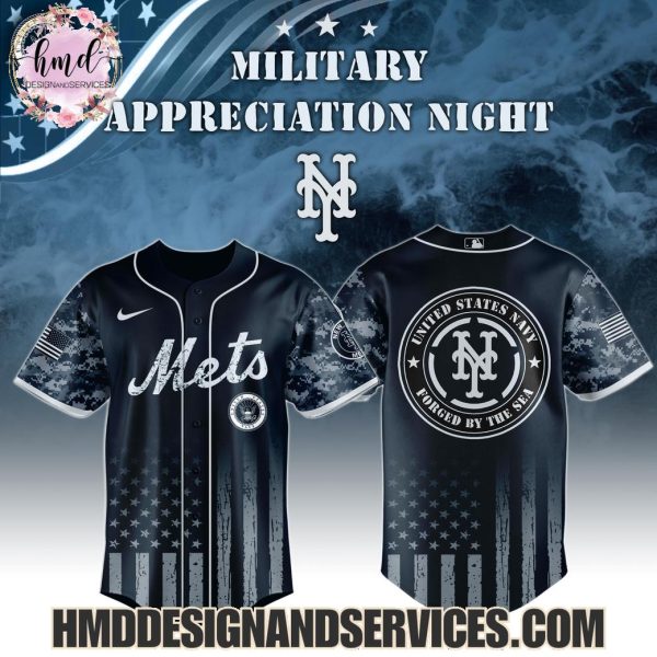 2025 New York Mets  United States Navy Forged By The Sea Military Appreciation Night 2025 Limited Edition Baseball Jersey