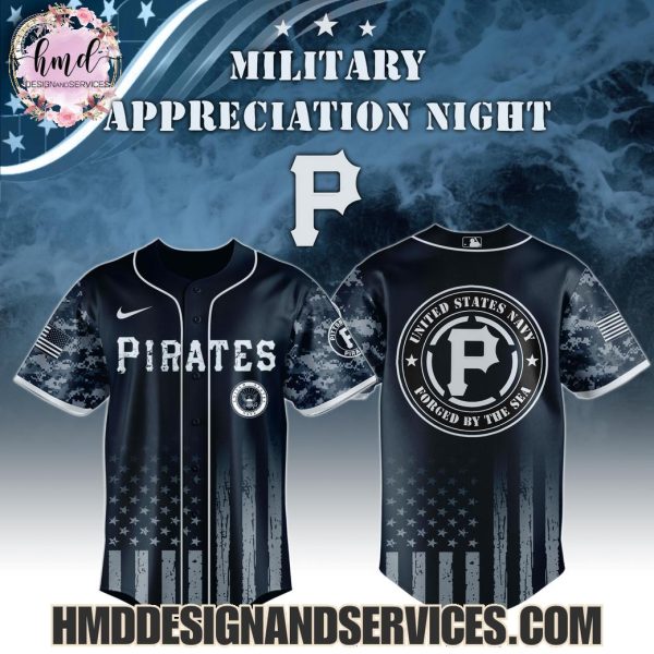 2025 Pittsburgh Pirates  United States Navy Forged By The Sea Military Appreciation Night 2025 Limited Edition Baseball Jersey