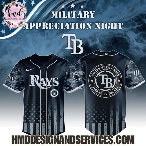 2025 Tampa Bay Rays  United States Navy Forged By The Sea Military Appreciation Night 2025 Limited Edition Baseball Jersey