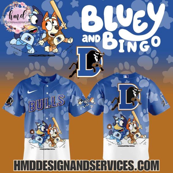 Durham Bulls Bluey And Bingo 2025 Limited Edition Baseball Jersey