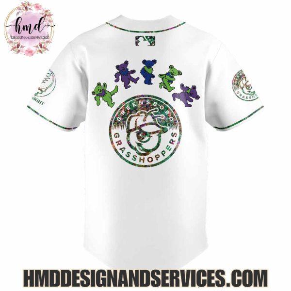 Greensboro Grasshoppers x Grateful Dead 2025 Limited Edition Baseball Jersey