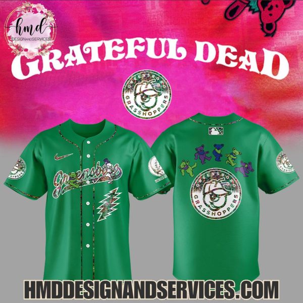 Greensboro Grasshoppers x Grateful Dead 2025 Special Edition Baseball Jersey