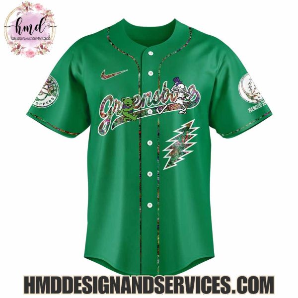 Greensboro Grasshoppers x Grateful Dead 2025 Special Edition Baseball Jersey