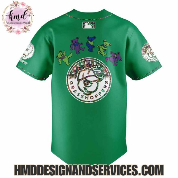 Greensboro Grasshoppers x Grateful Dead 2025 Special Edition Baseball Jersey