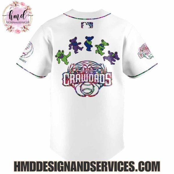 Hickory Crawdads x Grateful Dead 2025 Limited Edition Baseball Jersey