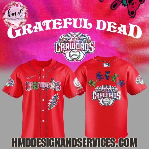 Hickory Crawdads x Grateful Dead 2025 Special Edition Baseball Jersey