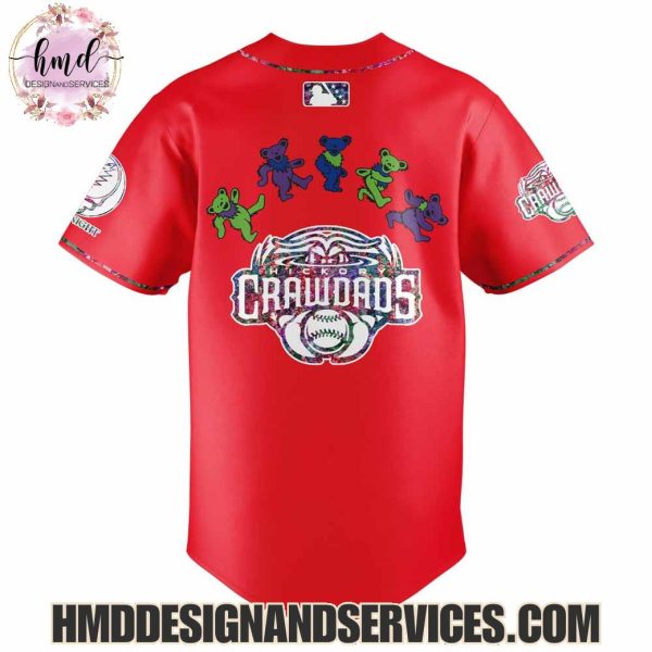 Hickory Crawdads x Grateful Dead 2025 Special Edition Baseball Jersey