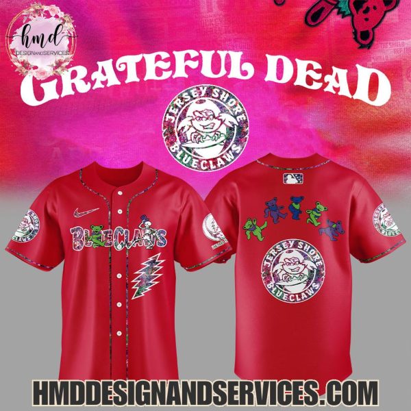 Jersey Shore BlueClaws x Grateful Dead 2025 Special Edition Baseball Jersey