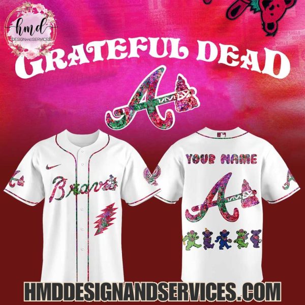 Atlanta Braves x Grateful Dead 2025 Custom Name Baseball Jersey