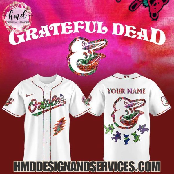 Baltimore Orioles x Grateful Dead 2025 Custom Name Baseball Jersey