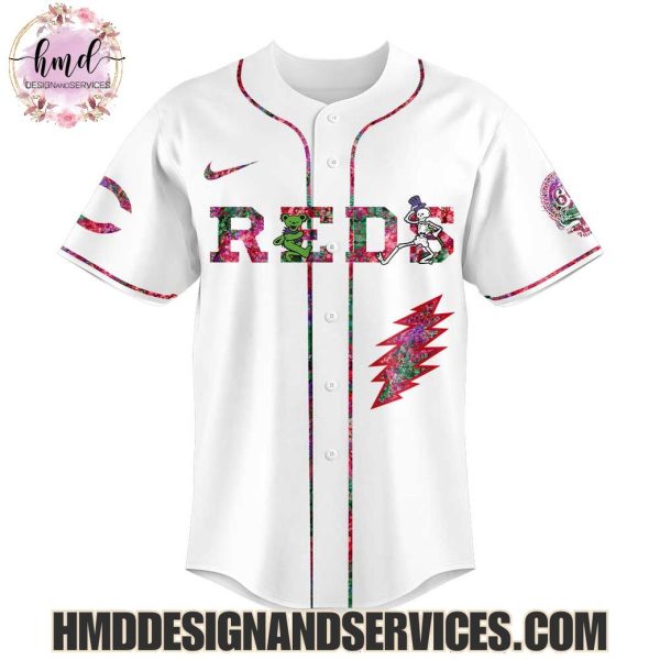 Cincinnati Reds x Grateful Dead 2025 Custom Name Baseball Jersey