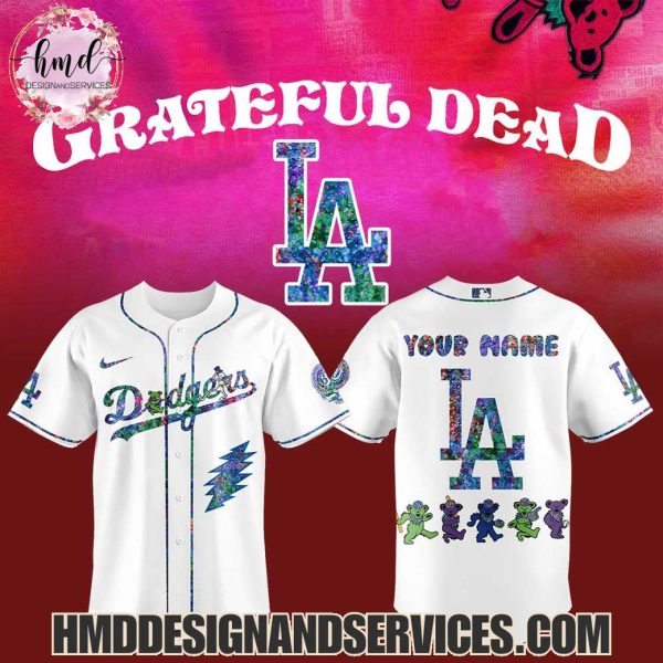 Los Angeles Dodgers x Grateful Dead 2025 Custom Name Baseball Jersey