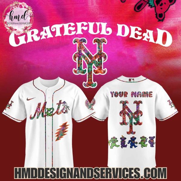 New York Mets x Grateful Dead 2025 Custom Name Baseball Jersey
