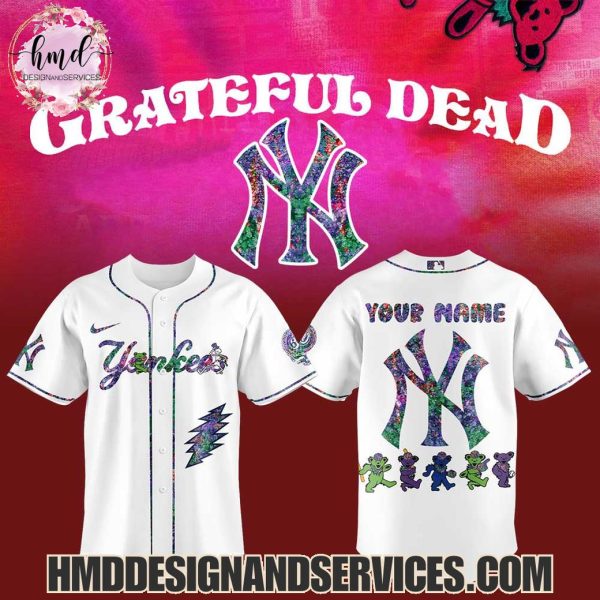 New York Yankees x Grateful Dead 2025 Custom Name Baseball Jersey