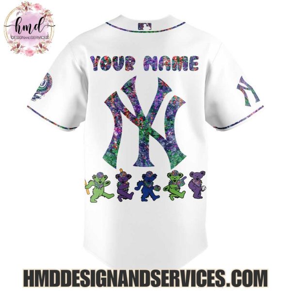 New York Yankees x Grateful Dead 2025 Custom Name Baseball Jersey