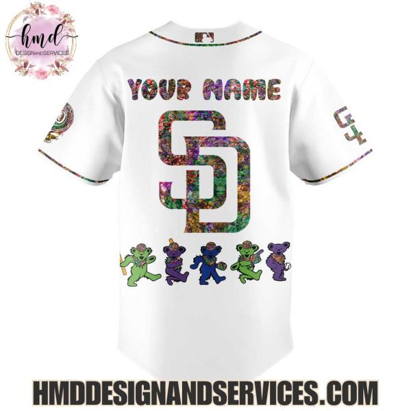 San Diego Padres x Grateful Dead 2025 Custom Name Baseball Jersey
