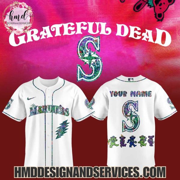 Seattle Mariners x Grateful Dead 2025 Custom Name Baseball Jersey
